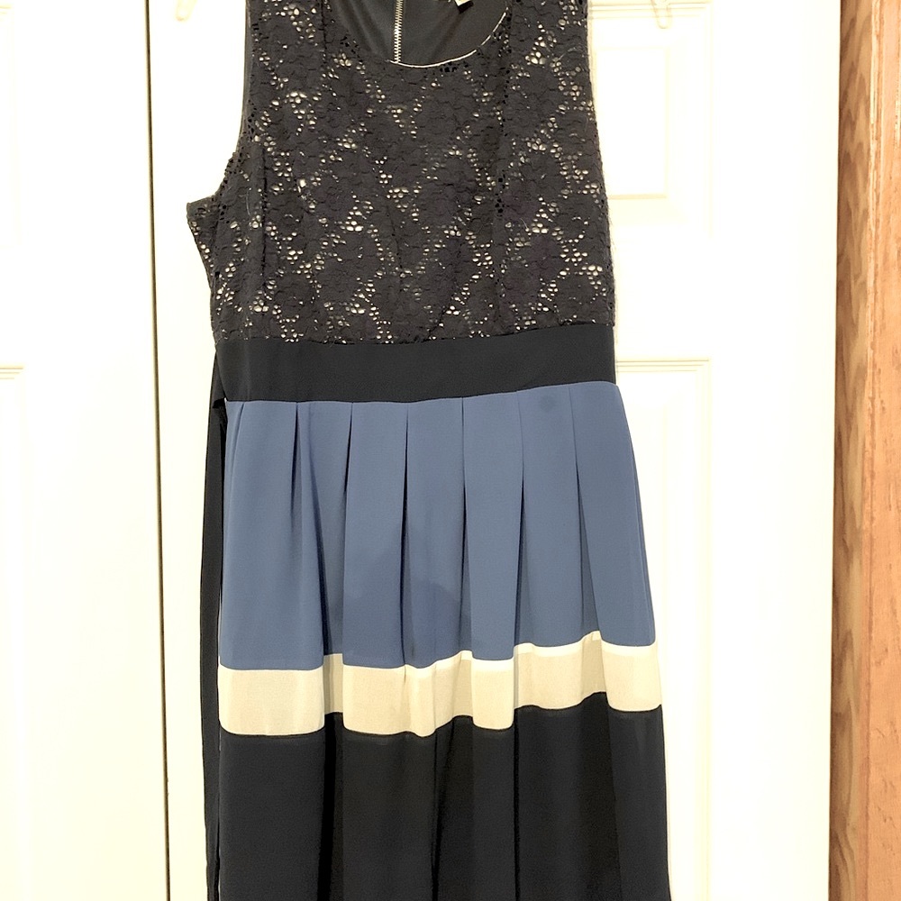 Blue Lace Color block dress